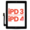 iPad 4 Digitizer With Pre-Installed iPad 4 Home Button Flex - Black