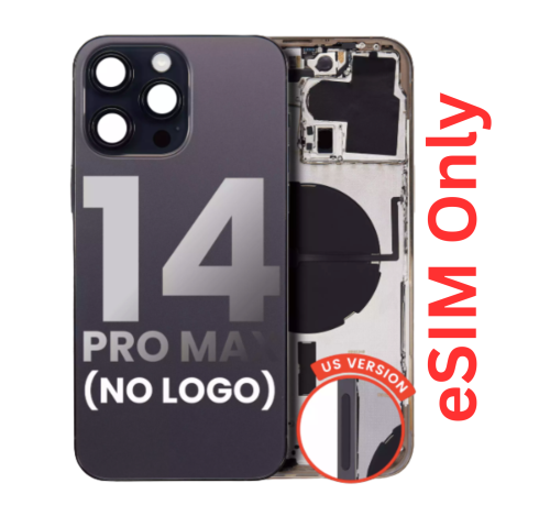 iPhone 14 Pro Max Back Housing W/ Small Pre-Installed (US Version) (eSim Only) (No Logo)