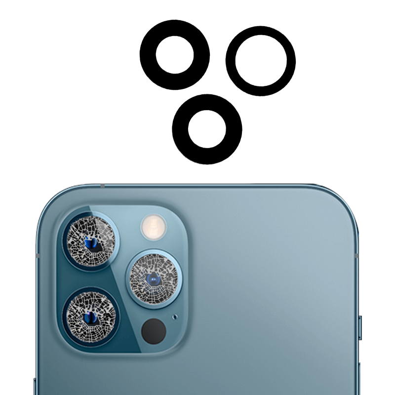 iPhone 12 Pro Max Back Camera Lens with Adhesive < 3 piece set >