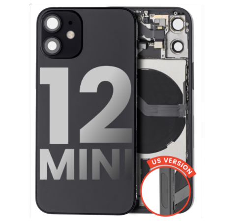 iPhone 12 Mini Back Housing W/ Small Components Pre-Installed (US Version) (Used OEM Pull: Like New)