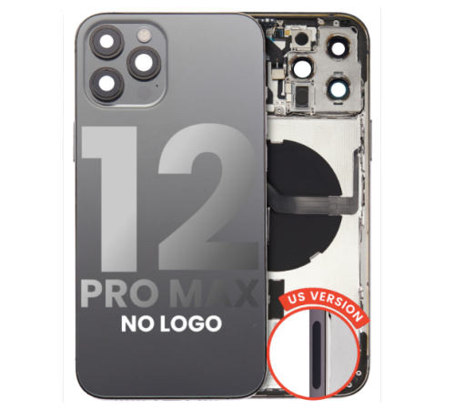 iPhone 12 Pro Max Back Housing W/ Small Components Pre-Installed (US Version) (No Logo)