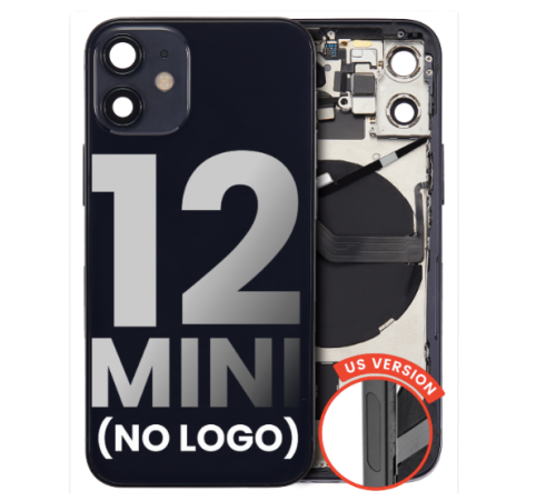 iPhone 12 Mini Back Housing W/ Small Components Pre-Installed (US Version) (No Logo)